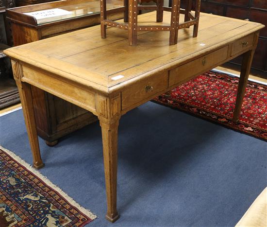 A French farmhouse table with two drawers W.150cm